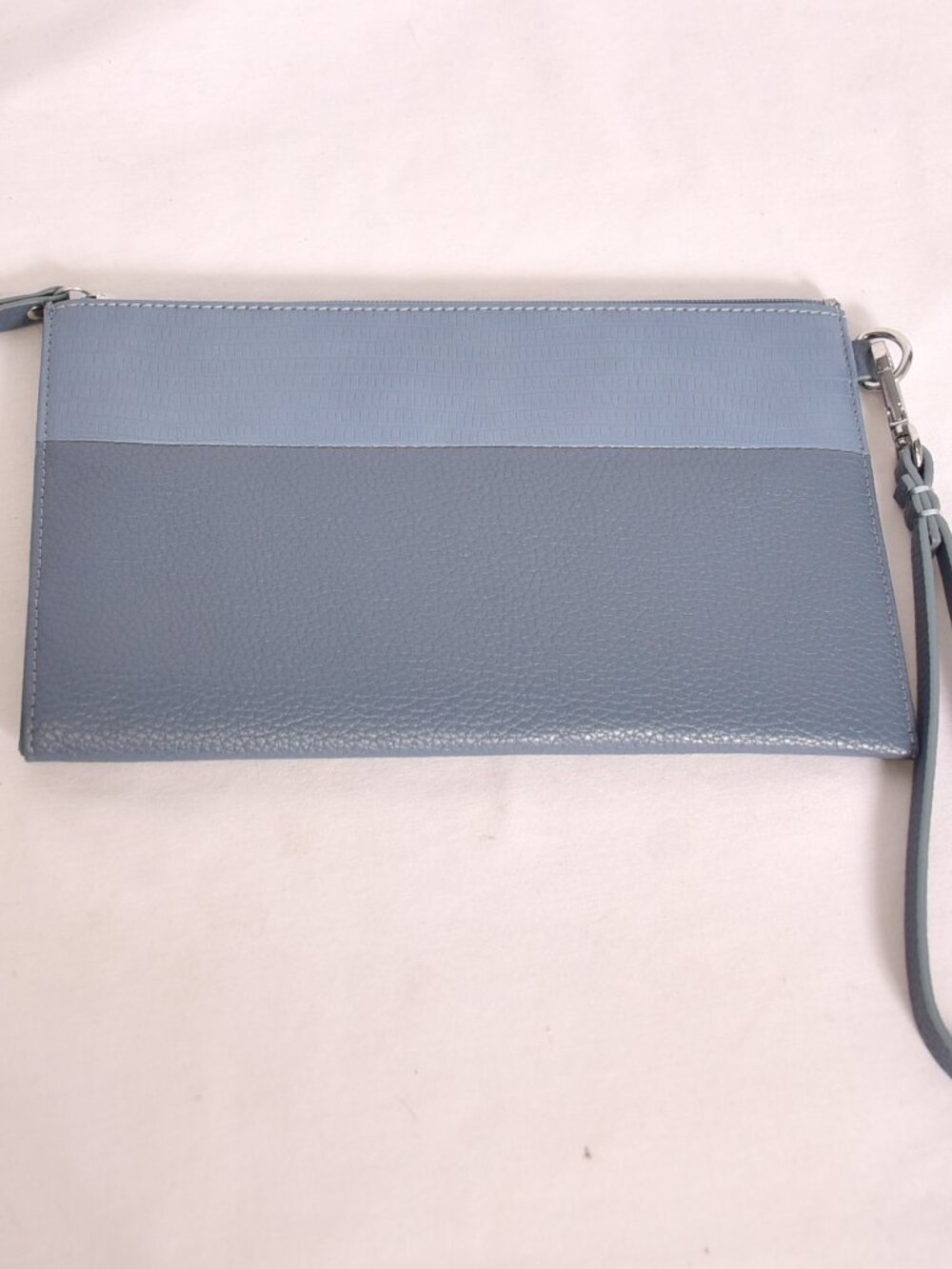Chico's Blue Purse Pull Tie Zipper Wristlet